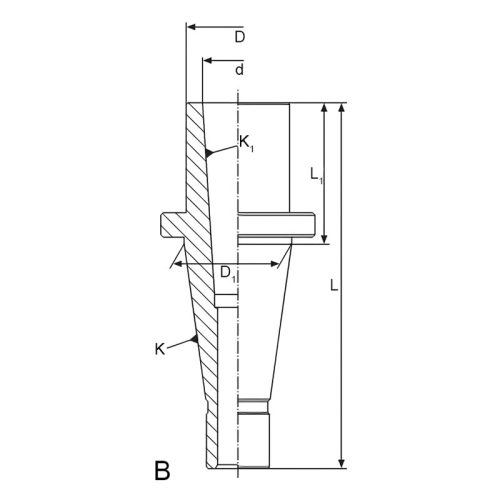 Átalakítóhüvely, ISO40 / Morse 2, behúzómenetes, DIN2080