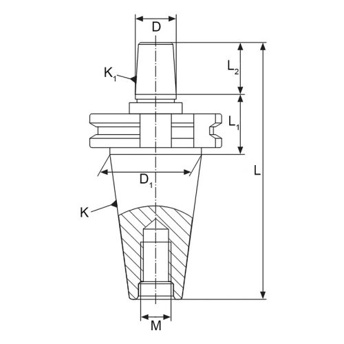 Felfogótüske fúrótokmányhoz, SK40 / B22, DIN69871