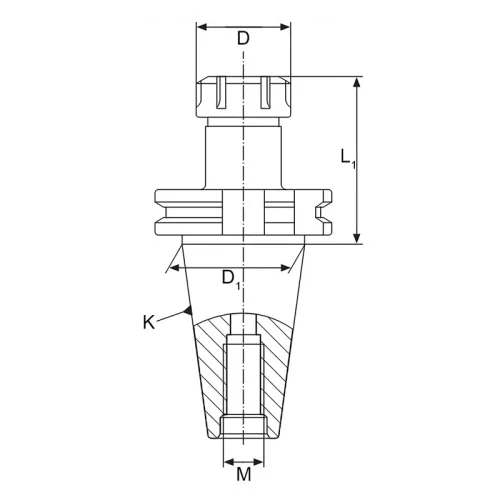 Patronos befogó, ER25 / SK40, DIN69871