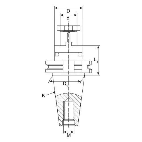 Kombinált marófelfogó tüske, DIN 69871, SK40 / 16 mm