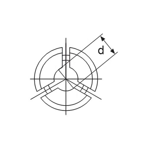 DIN6343 173E patron, 3 mm, kör alakú befogás
