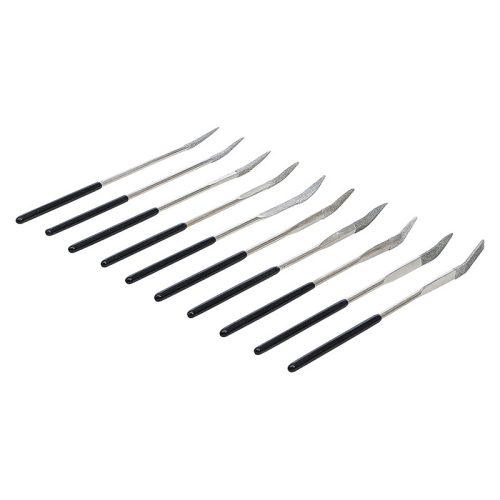 Gyémántszemcsés lyukreszelő készlet, hajlított, 140 x 3 mm, 10 darabos