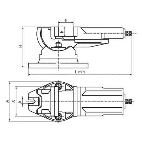 Gépsatu, 160 mm, dönthető és forgatható, BISON