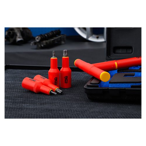 VDE-behajtófej készlet, 1/2", T-profil (Torx) T20 - T55, 10 darabos