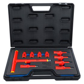   VDE-behajtófej készlet, 3/8" / 1/2", belső hat szögletű hajtás 4 - 10 mm, 10 darabos