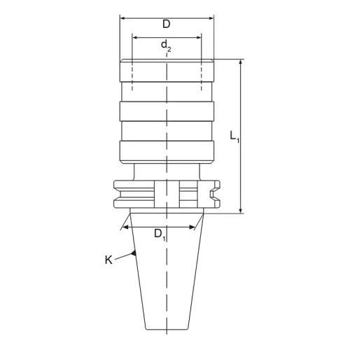 Befogó adapter gyorsváltó menetfúró tokmányhoz, M14 - M36 / SK50, DIN69871