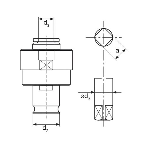 Gyorsváltó menetfúró befogó tokmány, Ø 9,00 x 7,10 mm, Morse szárú adapterhez, Ø 30 mm
