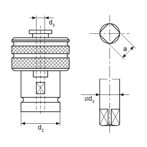Gyorsváltó menetfúró befogó tokmány, Ø 4,5 x 3,4 mm, SK szárú adapterhez, Ø 19 mm