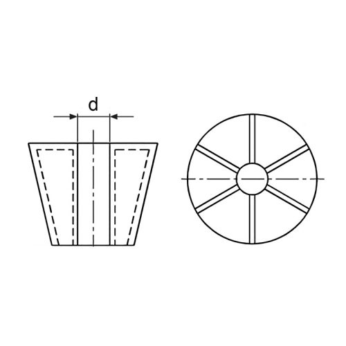 Szerszámbefogó gumis-acél patron, M8 - M18, Rubberflex típus, 2 rész