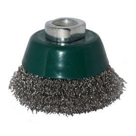   RECORD fazékkefe hullámos INOX dróttal, T1.6602, Ø 60 mm, M14, 0.30 INOX, ABRABORO