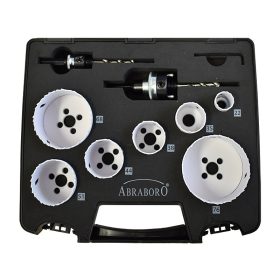   HSS-CO lyukfűrész készlet, elektromos, 22 - 76 mm, ABRABORO