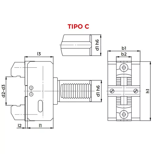 Rúdmegfogó, VDI 50, HK1, KINTEK