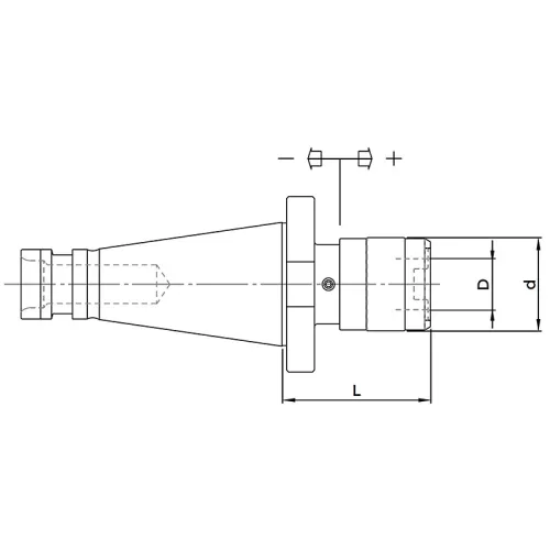 Menetfúró adapter, M3 - M12 / ISO40, DIN2080, hosszkiegyenlítős, KINTEK