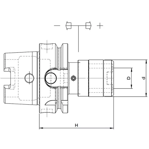 Menetfúró adapter, M6 - M20 / HSKA 100, DIN 69893 A+C, hosszkiegyenlítős, KINTEK