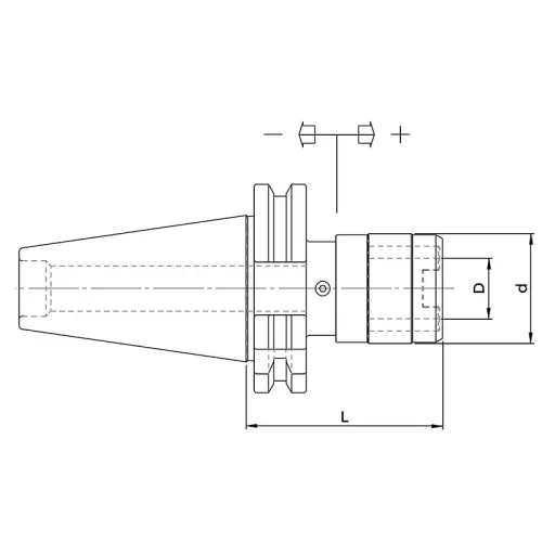 Menetfúró adapter, M3 - M12 /  SK40, DIN69871, hosszkiegyenlítős, KINTEK