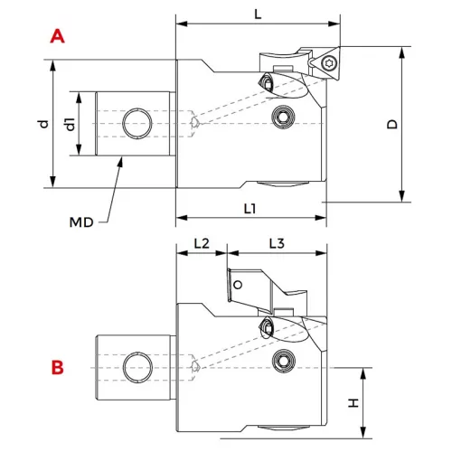 Lapkatartó finomkiesztergáló fejhez, CRF-3947/MD2, KINTEK