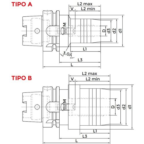 Hidroplasztikus befogó, HSK100 / 8 mm, DIN69893 A, KINTEK