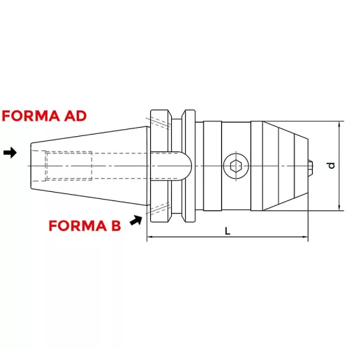 Száras NC fúrótokmány, 1 - 13 mm / BT30, MAS 403BT AD/B, KINTEK