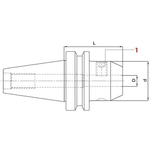 Alaptartó maró befogáshoz, BT40 / 25 mm, MAS 403-BT AD, Whistle Notch, KINTEK