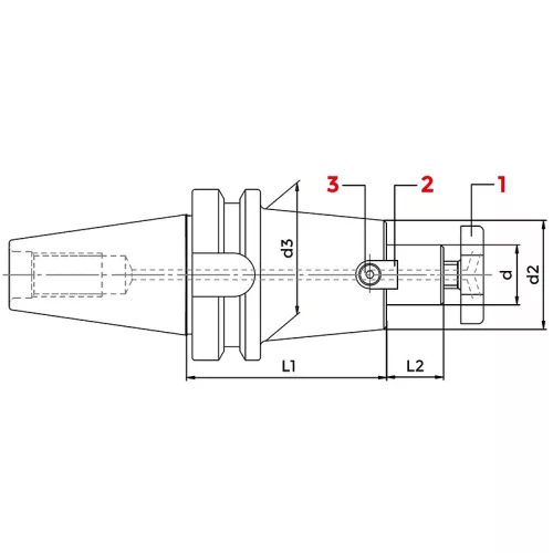 Marófelfogó tüske, BT50 / 32 mm, MAS 403-BT AD/B, KINTEK