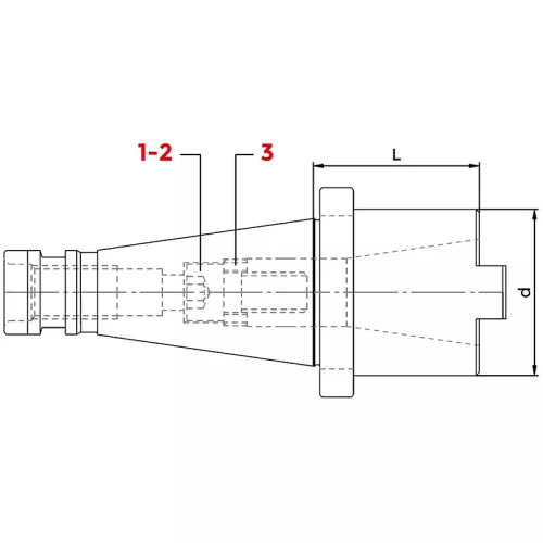 Átalakítóhüvely, ISO50 / ISO40, DIN 2080, KINTEK