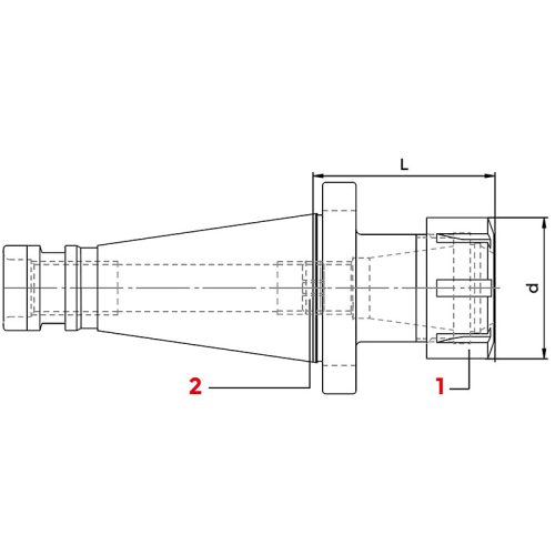 Patronos befogó, ER32 / ISO40, DIN 2080, KINTEK
