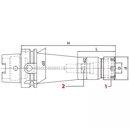 Patronos befogó, ER25 / HSK63, DIN69893 A+C, KINTEK