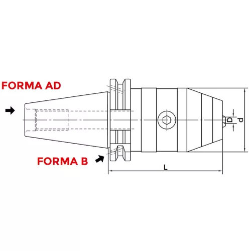 Száras NC fúrótokmány, 1 - 13 mm / SK50, DIN 69871 AD/B, KINTEK