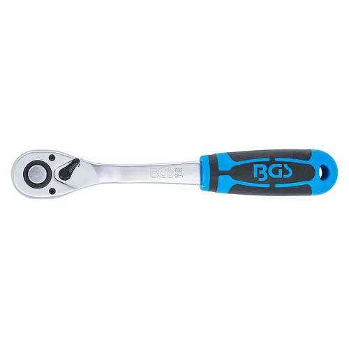 Racsnis kulcs, hajlított, finomfogazású, 1/2"