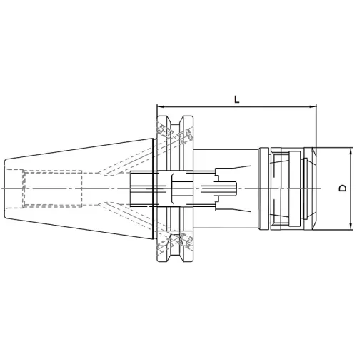 Precíziós patronos befogó, ER25 / SK40, Dual Contact DIN 69871 AD/B, hosszú, H100, KINTEK