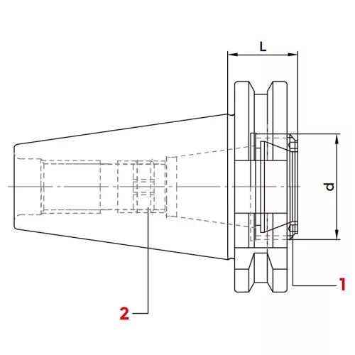 Patronos befogó belső anyával, ER25 / SK40, DIN69871 AD, KINTEK