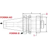 Átalakítóhüvely, BT50 / HSK63 A+C, kézi szorítású, MAS 403-BT AD/B, KINTEK
