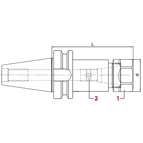 Patronos befogó hatlapú anyával, ER16 / BT40 L160, MAS 403-BT AD, KINTEK