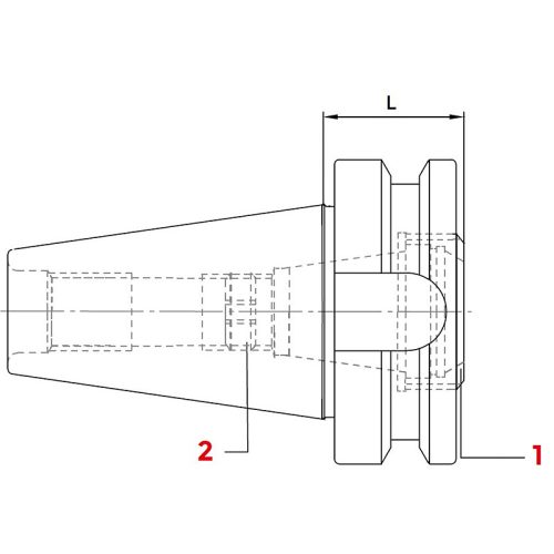 Patronos befogó belső anyával, ER32 / BT50, MAS 403-BT AD, KINTEK