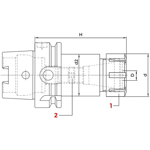 Patronos befogó, ER16 / HSK63, DIN69893 A+C, G2,5/30000, KINTEK
