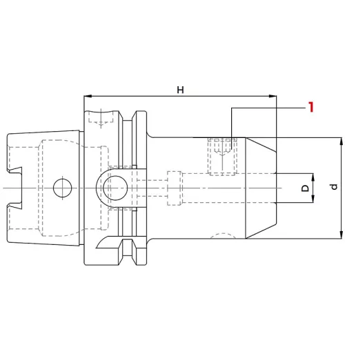 Alaptartó maró befogáshoz, HSK63 / 6 mm, DIN 69893 A+C, Weldon, G2,5/25000, KINTEK