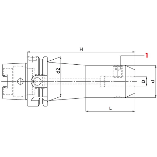 Alaptartó maró befogáshoz, HSK63 / 6 mm, DIN 69893 A+C, Weldon, hosszú, H100, KINTEK