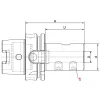 Szerszámtartó telibefúróhoz, DIN69893 A+C, HSK63 / 25 mm, KINTEK