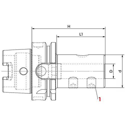 Szerszámtartó telibefúróhoz, DIN69893 A+C, HSK63 / 25 mm, KINTEK