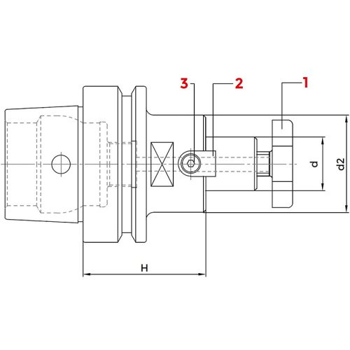 Marófelfogó tüske, HSK40 / 22 mm, DIN69893 E, KINTEK