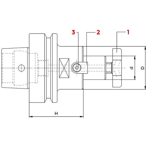 Marófelfogó tüske, HSK63 / 32 mm, DIN69893 F, KINTEK