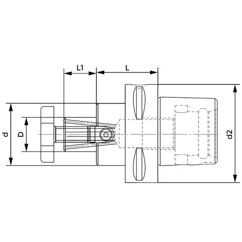 Marófelfogó tüske, C40 / 22 mm, Capto, ISO 26623-1, KINTEK