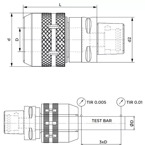 Erőbefogó, C63 / 32 mm, Capto, ISO 26623-1, KINTEK