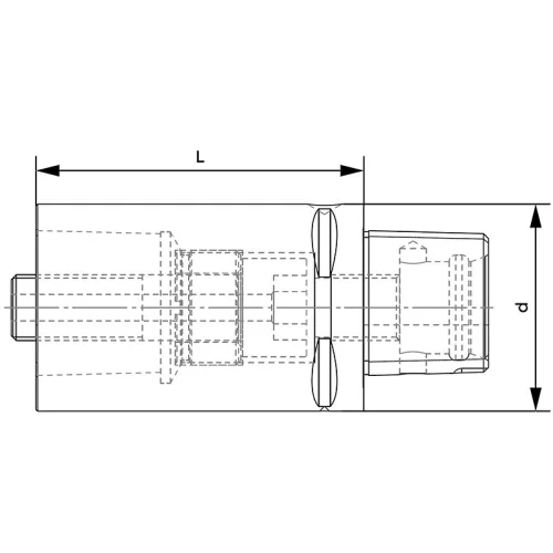 Átalakítóhüvely, hosszabbító, C63 / 63 mm L60, Capto, ISO 26623-1, KINTEK