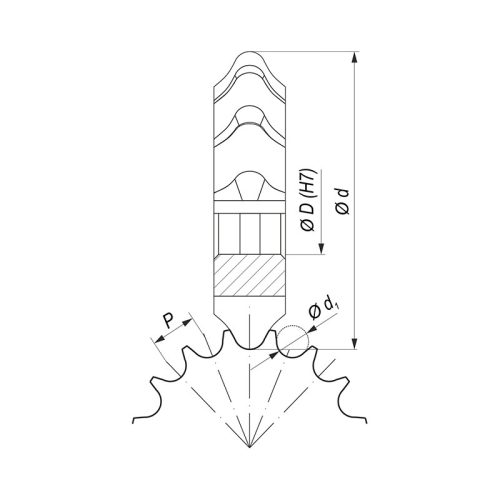 Lánckerék alakmaró készlet, 3 részes, 5/16" osztás, marók sorszáma: 1 - 3, HSS, Fenes