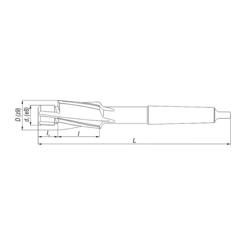 Csapos süllyesztő, Ø 26 mm - M16, 180°, közepes illesztés, kúpos szárú, HSS, Fenes