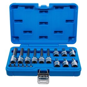   Behajtófej-készlet, 1/4" és 1/2", T-profil (Torx), 18 darabos