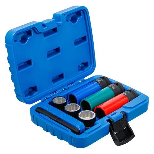 Spirálbites csavarkiszedő és légkulcsfej-készlet, 1/2", 17 / 19 / 21 mm, 7 darabos