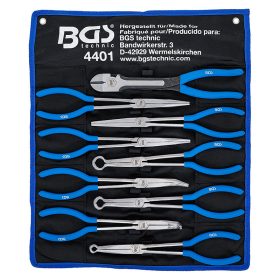   Hosszított lapos és gyújtógyertya-csatlakozó fogókészlet, 9 darabos