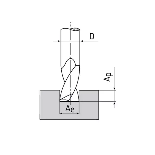 Kúposszárú hosszlyukmaró, 2 élű, Ø 11 mm, 25°, HSS-E-Co5, DIN326, ZPS